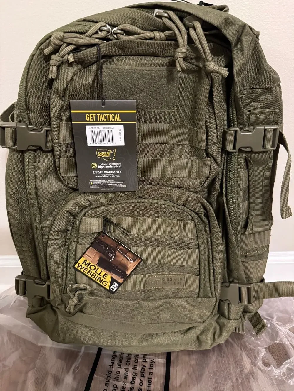 Highland Tactical Backpack Major Dark Green HL-BP-60-DG